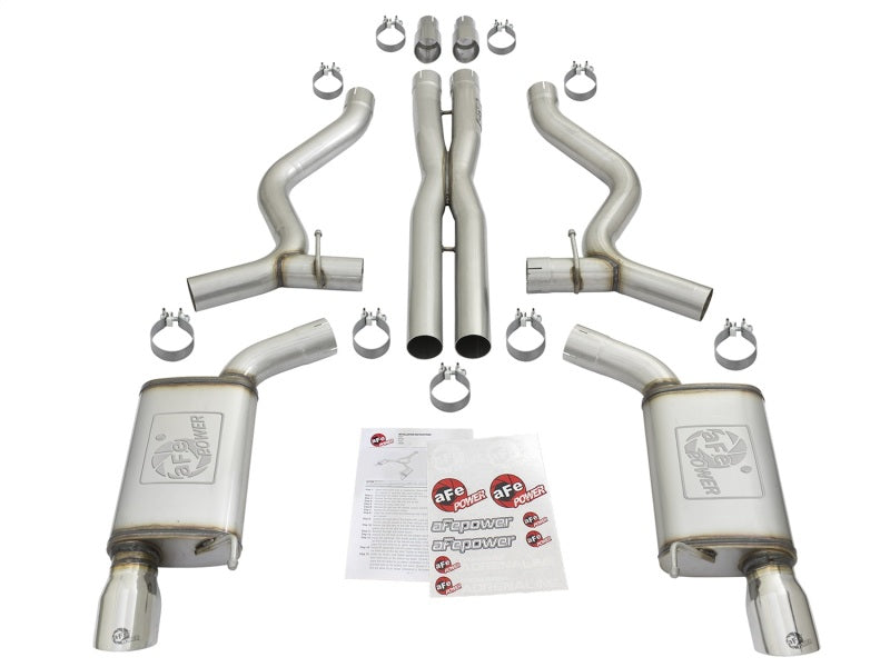 aFe MACHForce XP 3in 304 SS Cat-Back Exhausts w/ Polished Tips 15-17 Ford Mustang GT V8-5.0L/V6-3.7L aFe MACHForce XP 3in 304 SS Cat-Back Exhausts w/ Polished Tips 15-17 Ford Mustang GT V8-5.0L/V6-3.7L
