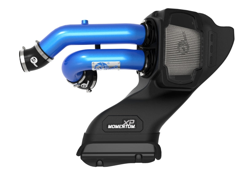 aFe 21-22 Ford F-150 Raptor V6-3.5L(tt) Momentum XP Cold Air Intake System Blue w/ Pro Dry S Filter aFe 21-22 Ford F-150 Raptor V6-3.5L(tt) Momentum XP Cold Air Intake System Blue w/ Pro Dry S Filter