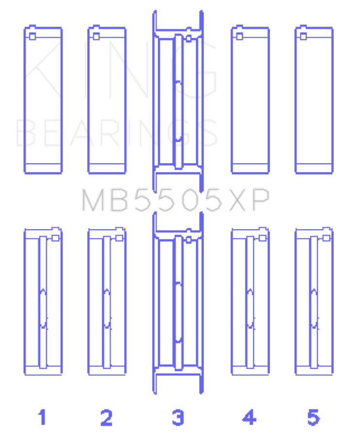 King Engine Bearings Ford V8 351ci 5.8L / 400ci 6.6L 16V (Size .001) Main Bearing Set King Engine Bearings Ford V8 351ci 5.8L / 400ci 6.6L 16V (Size .001) Main Bearing Set