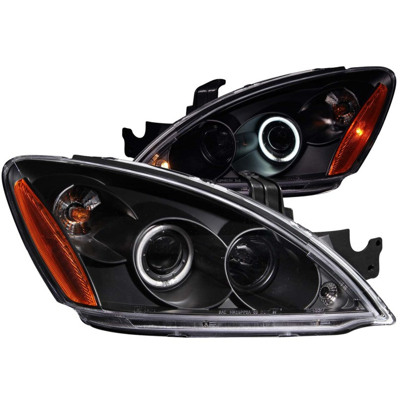 ANZO 2004-2007 Mitsubishi Lancer Projector Headlights w/ Halo Black (CCFL) ANZO 2004-2007 Mitsubishi Lancer Projector Headlights w/ Halo Black (CCFL)