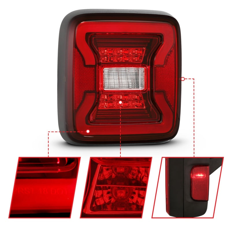ANZO 18-19 Jeep Wrangler JL LED Taillights Black ANZO 18-19 Jeep Wrangler JL LED Taillights Black