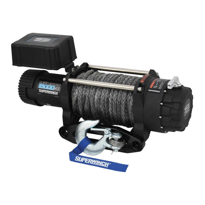 Superwinch 15000 LBS 12V DC 15/32in x 78ft Synthetic Rope Tiger Shark 15000SR Winch Superwinch 15000 LBS 12V DC 15/32in x 78ft Synthetic Rope Tiger Shark 15000SR Winch