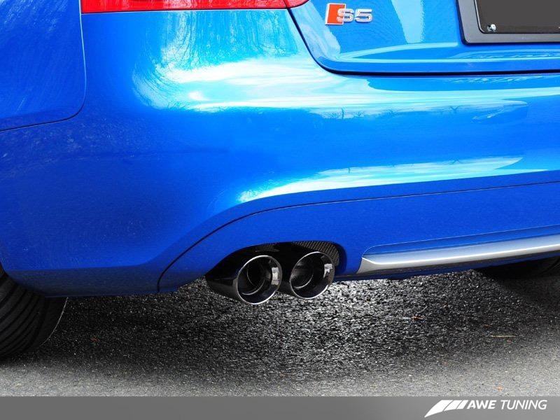 AWE Tuning Audi B8 S5 4.2L Touring Edition Exhaust System - Diamond Black Tips AWE Tuning Audi B8 S5 4.2L Touring Edition Exhaust System - Diamond Black Tips