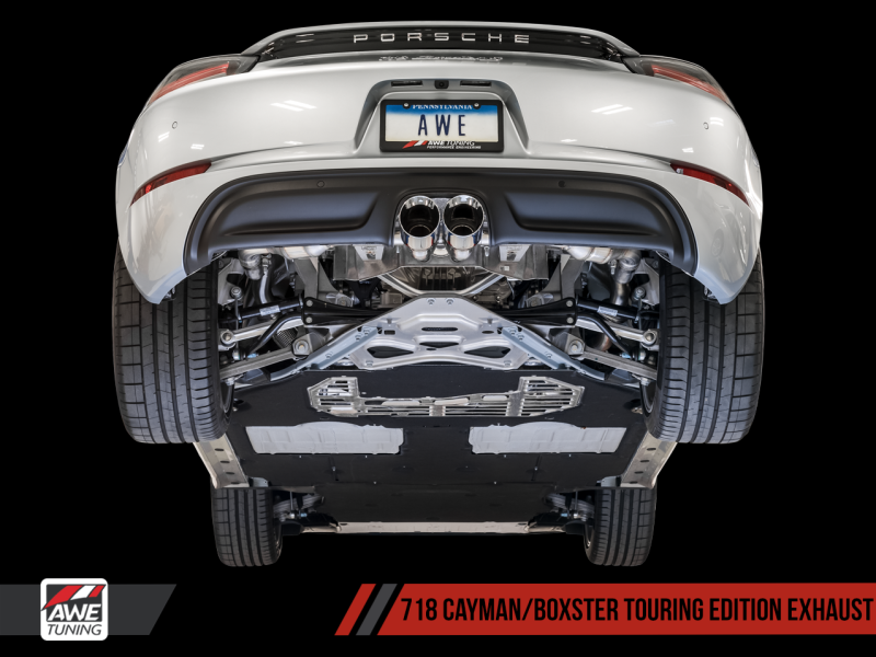 AWE Tuning Porsche 718 Boxster / Cayman Touring Edition Exhaust - Chrome Silver Tips AWE Tuning Porsche 718 Boxster / Cayman Touring Edition Exhaust - Chrome Silver Tips