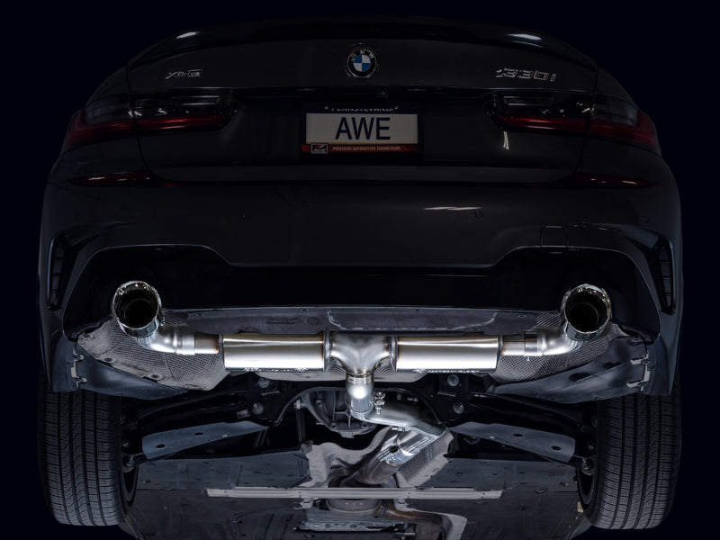 AWE 19-23 BMW 330i / 21-23 BMW 430i Base G2X Touring Axle Back Exhaust - Chrome Silver AWE 19-23 BMW 330i / 21-23 BMW 430i Base G2X Touring Axle Back Exhaust - Chrome Silver