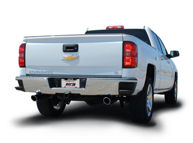 Borla 14 Silv/Sierra 1500 EC Std/CC Short 143.5in WB S-Type Single Split Rear Exit Cat-Back Exhaust Borla 14 Silv/Sierra 1500 EC Std/CC Short 143.5in WB S-Type Single Split Rear Exit Cat-Back Exhaust