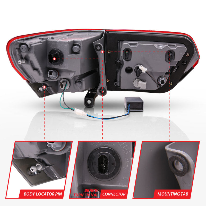 ANZO 2014-2016 Jeep Grand Cherokee LED Taillights Red/Smoke ANZO 2014-2016 Jeep Grand Cherokee LED Taillights Red/Smoke