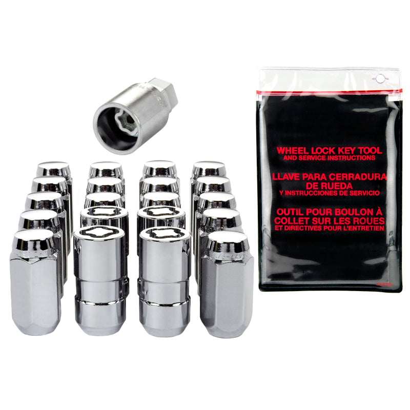 McGard 5 Lug Hex Install Kit w/Locks (Cone Seat Nut) M14X1.5 / 22mm Hex / 1.635in. Length - Chrome McGard 5 Lug Hex Install Kit w/Locks (Cone Seat Nut) M14X1.5 / 22mm Hex / 1.635in. Length - Chrome