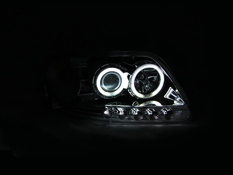 ANZO 1997.5-2003 Ford F-150 Projector Headlights w/ Halo Chrome 1pc ANZO 1997.5-2003 Ford F-150 Projector Headlights w/ Halo Chrome 1pc