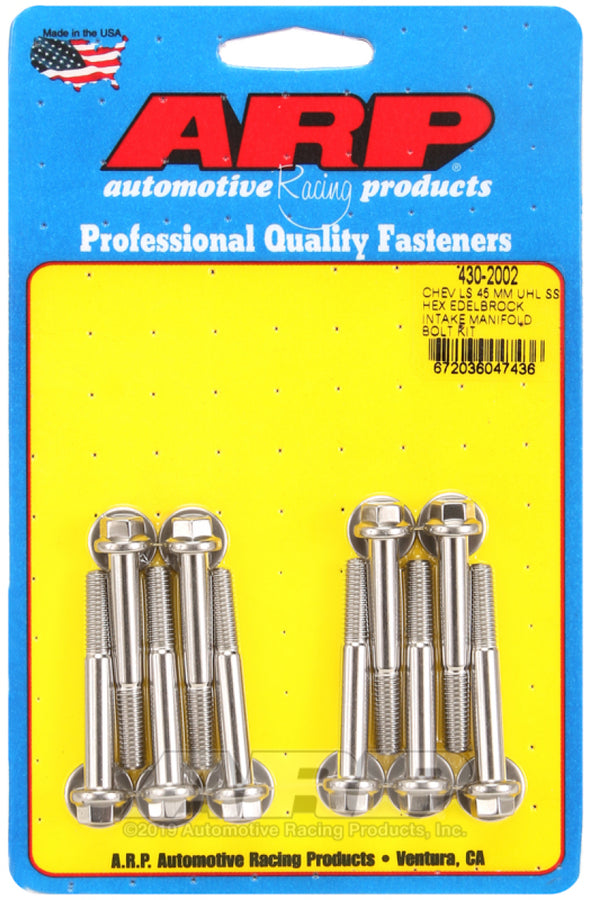 ARP Chevy LS 45Mm UHL Hex Edelbrock Intake Manifold Bolt Kit ARP Chevy LS 45Mm UHL Hex Edelbrock Intake Manifold Bolt Kit