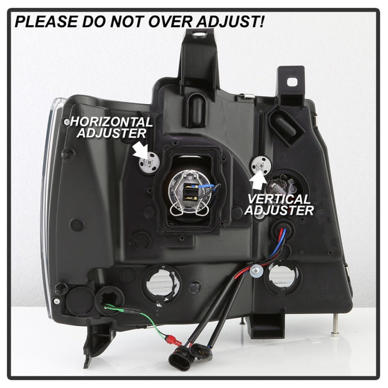 Spyder 07-14 Chevy Suburban/1500/2500/Tahoe V2 Projector Headlights All Blk PRO-YD-CSUB07V2-DRL-BKV2 Spyder 07-14 Chevy Suburban/1500/2500/Tahoe V2 Projector Headlights All Blk PRO-YD-CSUB07V2-DRL-BKV2