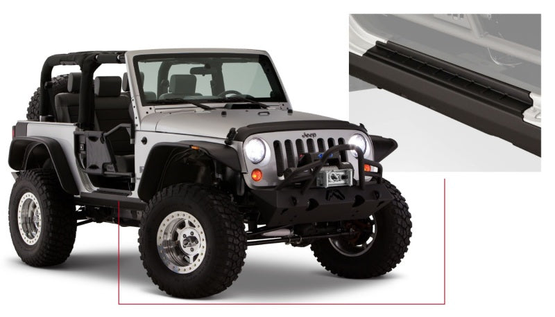 Bushwacker 07-18 Jeep Wrangler Trail Armor Rocker Panel and Sill Plate Cover - Black Bushwacker 07-18 Jeep Wrangler Trail Armor Rocker Panel and Sill Plate Cover - Black