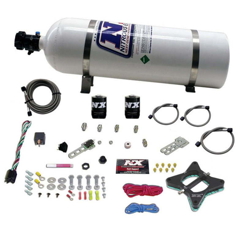Nitrous Express 96-04 Ford Mustang 4.6L 2 Valve Nitrous Plate Kit w/15lb Bottle Nitrous Express 96-04 Ford Mustang 4.6L 2 Valve Nitrous Plate Kit w/15lb Bottle