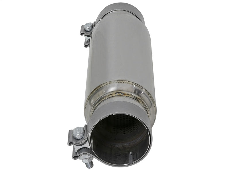 aFe MACH Force-Xp 409 SS Resonator 3in. Inlet/Outlet / 4in. Diameter / 12in. Body / 16in. Length aFe MACH Force-Xp 409 SS Resonator 3in. Inlet/Outlet / 4in. Diameter / 12in. Body / 16in. Length