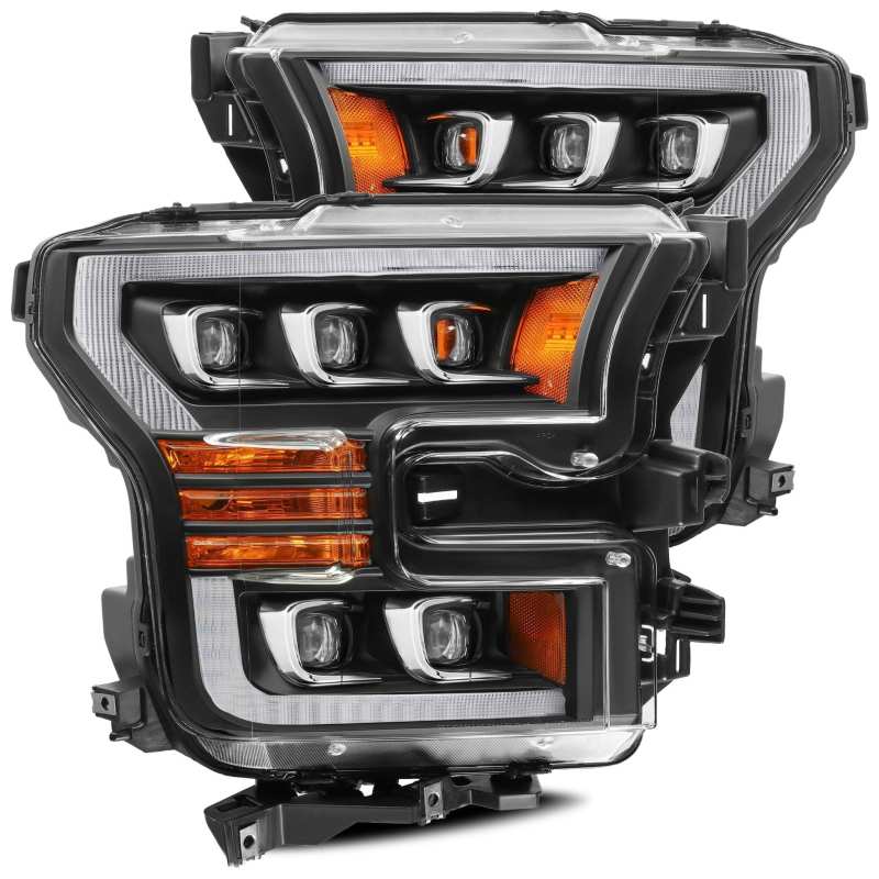 AlphaRex 17-20 Ford Raptor NOVA LED Proj Headlights Plank Style Matte Black w/Activ Light/Seq Signal AlphaRex 17-20 Ford Raptor NOVA LED Proj Headlights Plank Style Matte Black w/Activ Light/Seq Signal