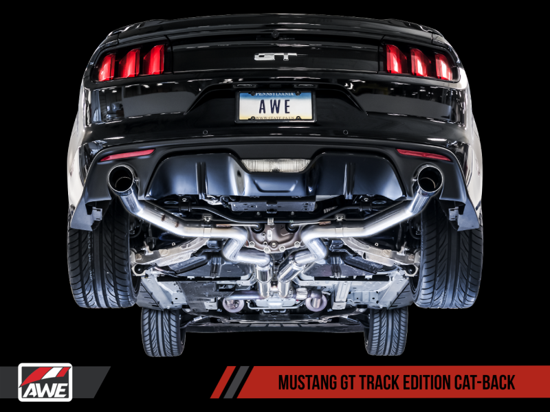 AWE Tuning S550 Mustang GT Cat-back Exhaust - Track Edition (Diamond Black Tips) AWE Tuning S550 Mustang GT Cat-back Exhaust - Track Edition (Diamond Black Tips)