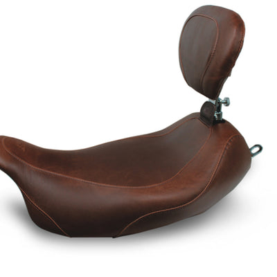 Mustang 08-21 Harley Electra Glide Std,Rd Glide,Rd King,Str Glide Wide Tripper Solo Seat - Brown