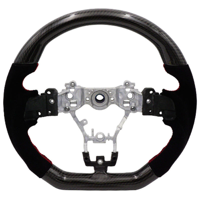 BLOX Racing 15-21 Subaru Carbon/Alcantara Steering Wheel Red Stitching BLOX Racing 15-21 Subaru Carbon/Alcantara Steering Wheel Red Stitching