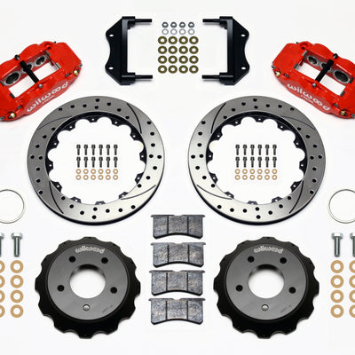 Wilwood Narrow Superlite 6R Front Hat Kit 12.88in Drilled Red 84-87 Corvette C4