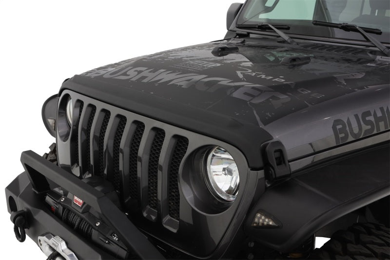 Bushwacker 18-19 Jeep Wrangler Rubicon/Sport//Unlimited/Sport S Hood Stone Guard- Black Bushwacker 18-19 Jeep Wrangler Rubicon/Sport//Unlimited/Sport S Hood Stone Guard- Black