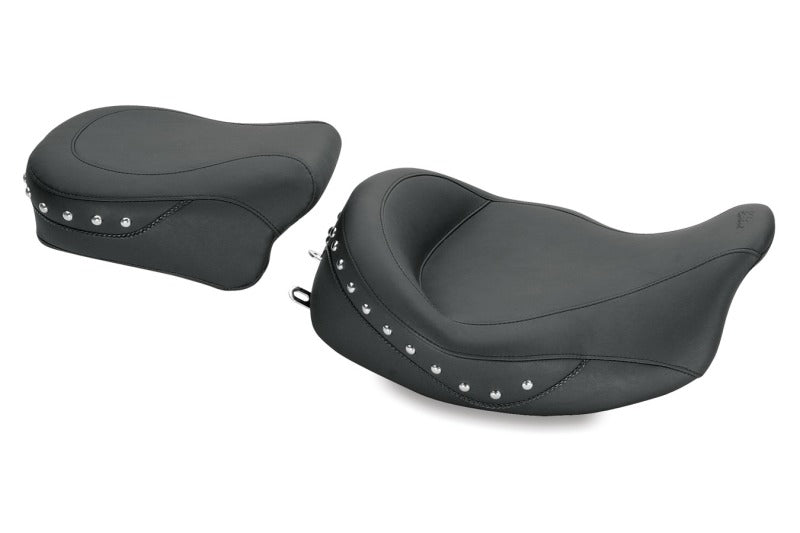 Mustang 08-21 Harley Electra Glide,Rd Glide,Rd King,Str Glide Std Touring Solo Seat w/Studs - Black Mustang 08-21 Harley Electra Glide,Rd Glide,Rd King,Str Glide Std Touring Solo Seat w/Studs - Black