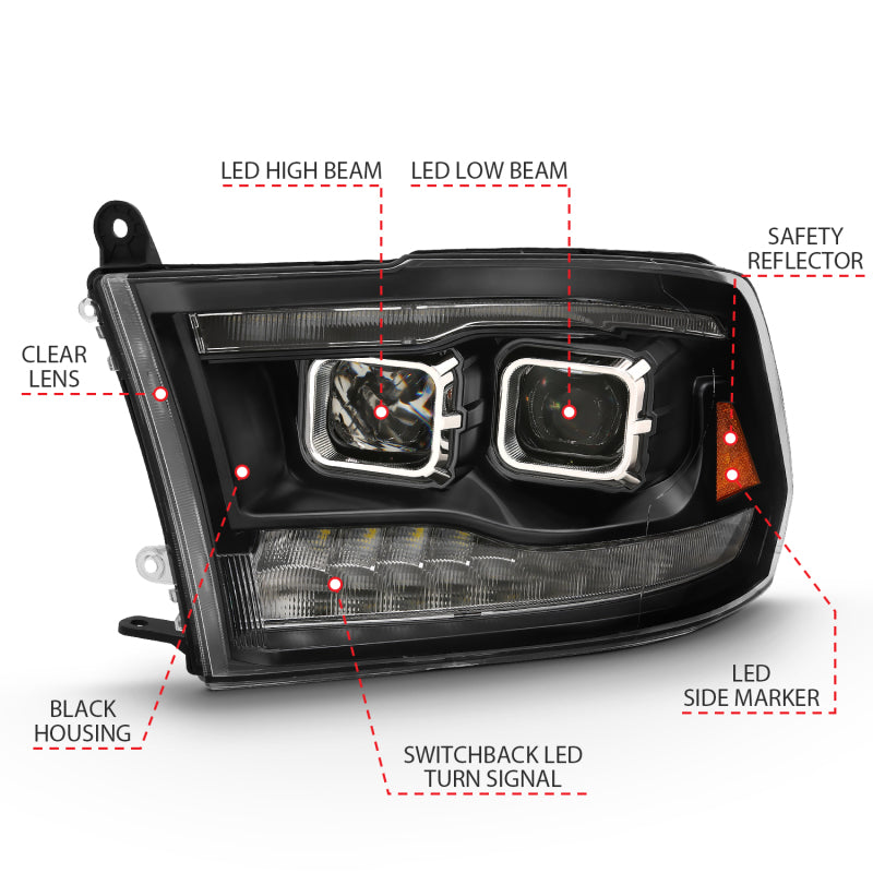 ANZO 2009-2018 Dodge Ram 1500 Led Projector Plank Style Switchback H.L Halo Black Amber (OE Style) ANZO 2009-2018 Dodge Ram 1500 Led Projector Plank Style Switchback H.L Halo Black Amber (OE Style)