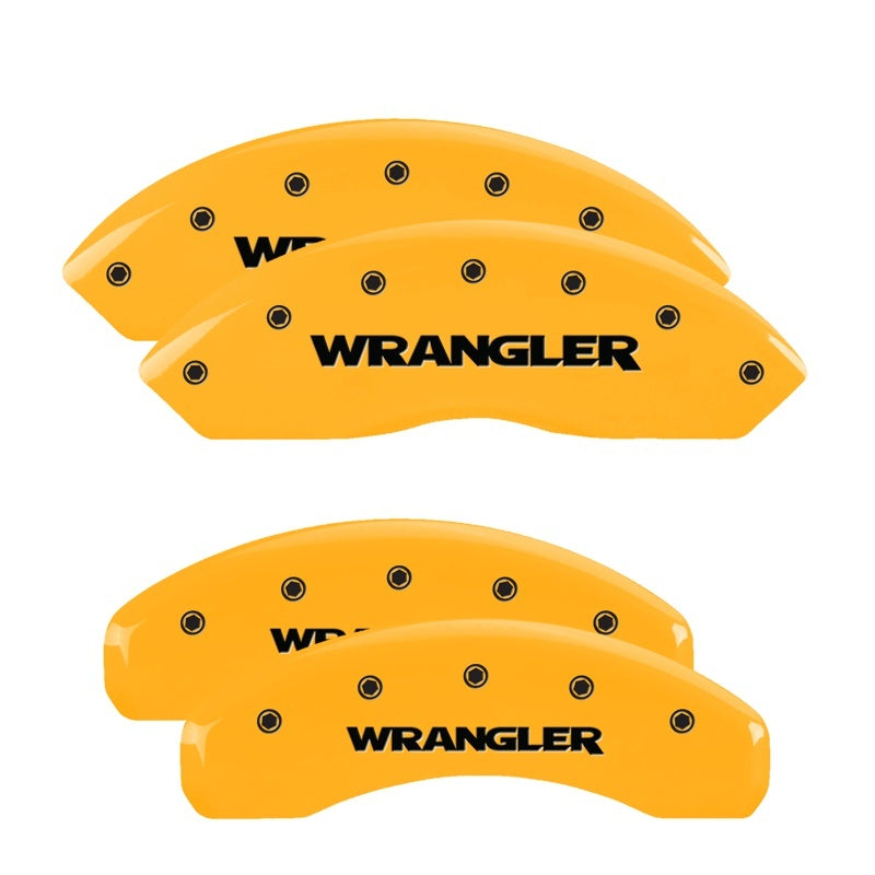 MGP 4 Caliper Covers Engraved Front & Rear Wrangler Yellow Finish Black Char 2003 Jeep Wrangler MGP 4 Caliper Covers Engraved Front & Rear Wrangler Yellow Finish Black Char 2003 Jeep Wrangler