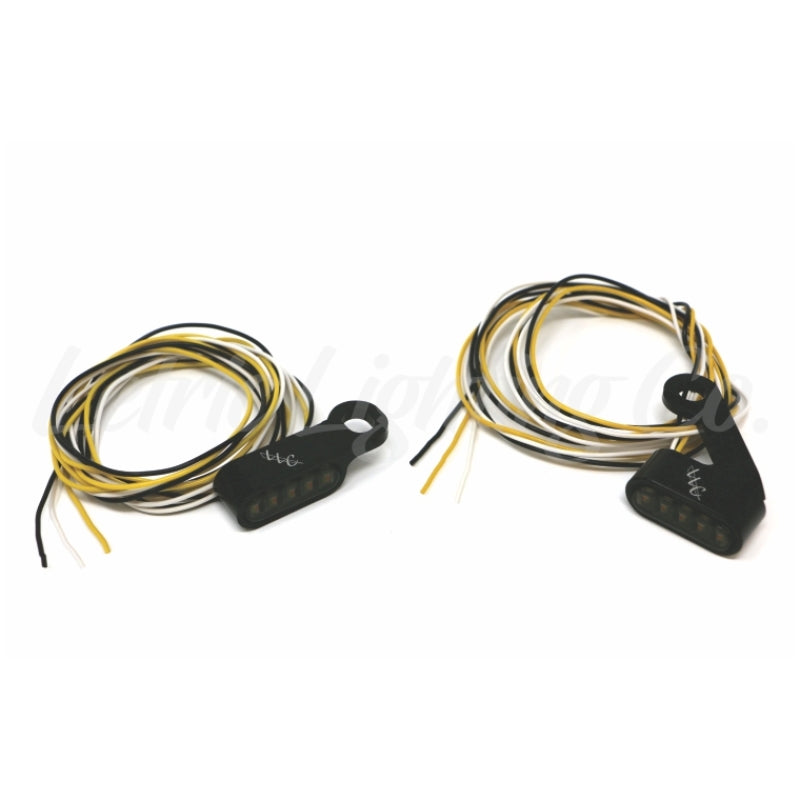 Letric Lighting Black Mini Mirror Mounted Front LED Turn Signals - Black Letric Lighting Black Mini Mirror Mounted Front LED Turn Signals - Black