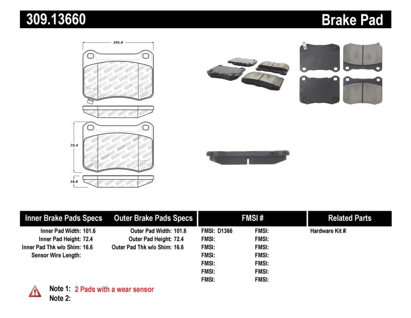 StopTech Performance 08-09 Lexus IS F Rear Brake Pads StopTech Performance 08-09 Lexus IS F Rear Brake Pads