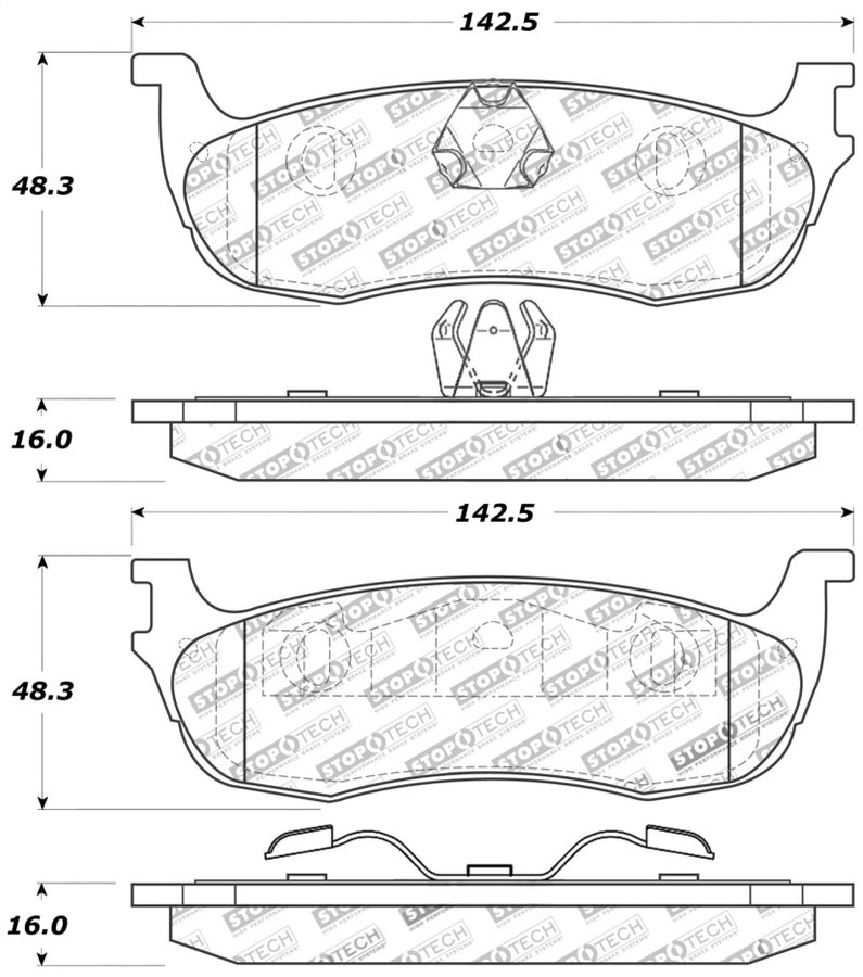 StopTech Sport Brake Pads w/Shims and Hardware - Front StopTech Sport Brake Pads w/Shims and Hardware - Front