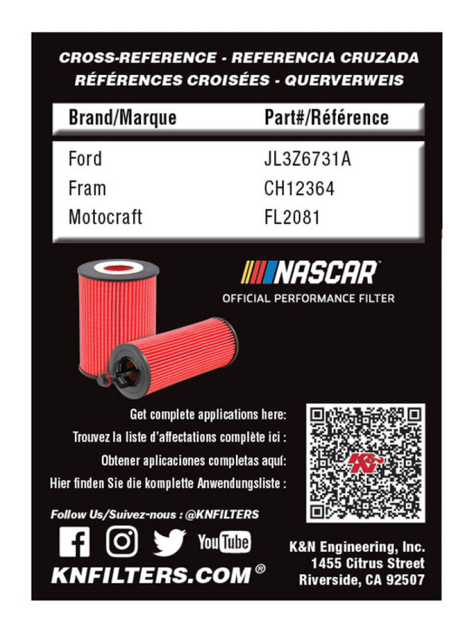K&N Oil Filter OIL FILTER; AUTOMOTIVE K&N Oil Filter OIL FILTER; AUTOMOTIVE