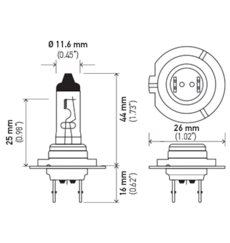 Hella Bulb H7 12V 55W Px26D T4625 +50 Hella Bulb H7 12V 55W Px26D T4625 +50