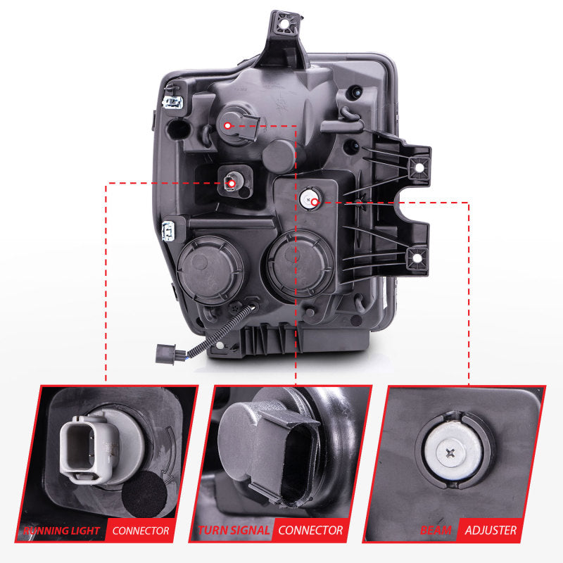 ANZO 2008-2010 Ford F-250 Projector Headlights w/ Halo Black (CCFL) ANZO 2008-2010 Ford F-250 Projector Headlights w/ Halo Black (CCFL)