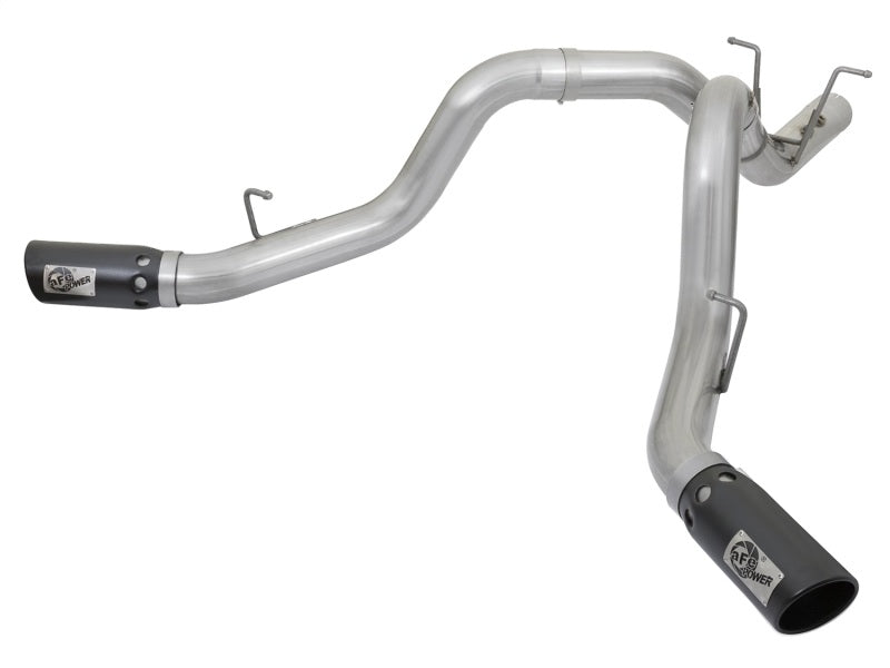aFe ATLAS 4in DPF-Back Alum Steel Exhaust System w/Dual Exit Black Tip 2017 GM Duramax 6.6L (td) aFe ATLAS 4in DPF-Back Alum Steel Exhaust System w/Dual Exit Black Tip 2017 GM Duramax 6.6L (td)