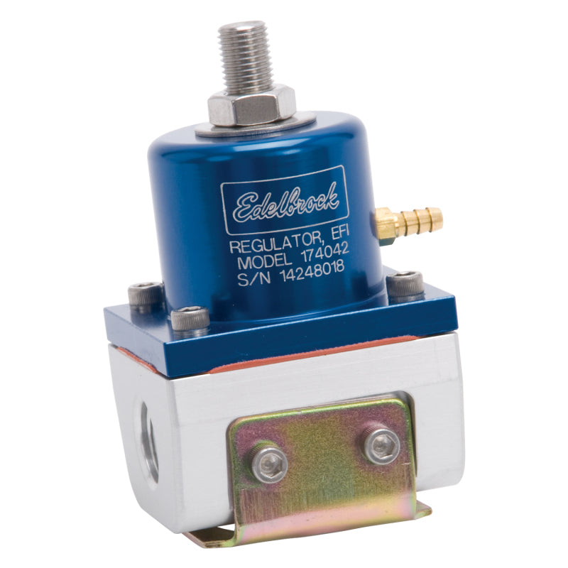 Edelbrock Fuel Pressure Regulator EFI 180 GPH 35-90 PSI -6 In/Out -6 Return Blue/Clear Edelbrock Fuel Pressure Regulator EFI 180 GPH 35-90 PSI -6 In/Out -6 Return Blue/Clear