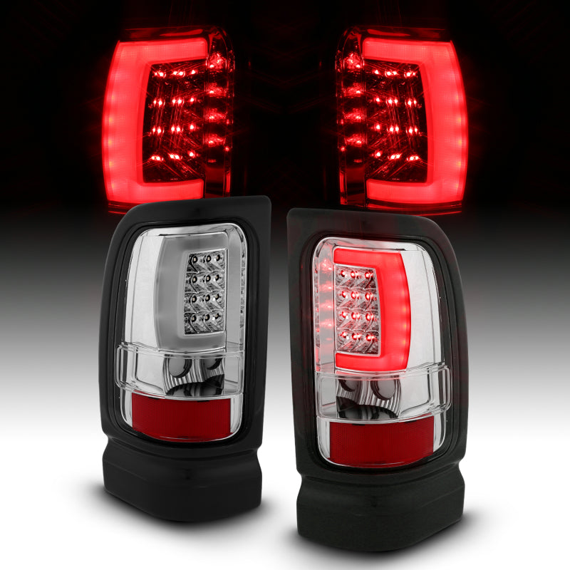 ANZO 1994-2001 Dodge Ram 1500 LED Taillights Plank Style Chrome w/ Clear Lens ANZO 1994-2001 Dodge Ram 1500 LED Taillights Plank Style Chrome w/ Clear Lens