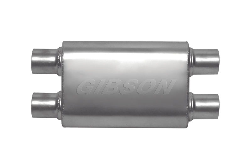 Gibson CFT Superflow Dual/Dual Oval Muffler - 4x9x13in/2.25in Inlet/2.25in Outlet - Stainless Gibson CFT Superflow Dual/Dual Oval Muffler - 4x9x13in/2.25in Inlet/2.25in Outlet - Stainless