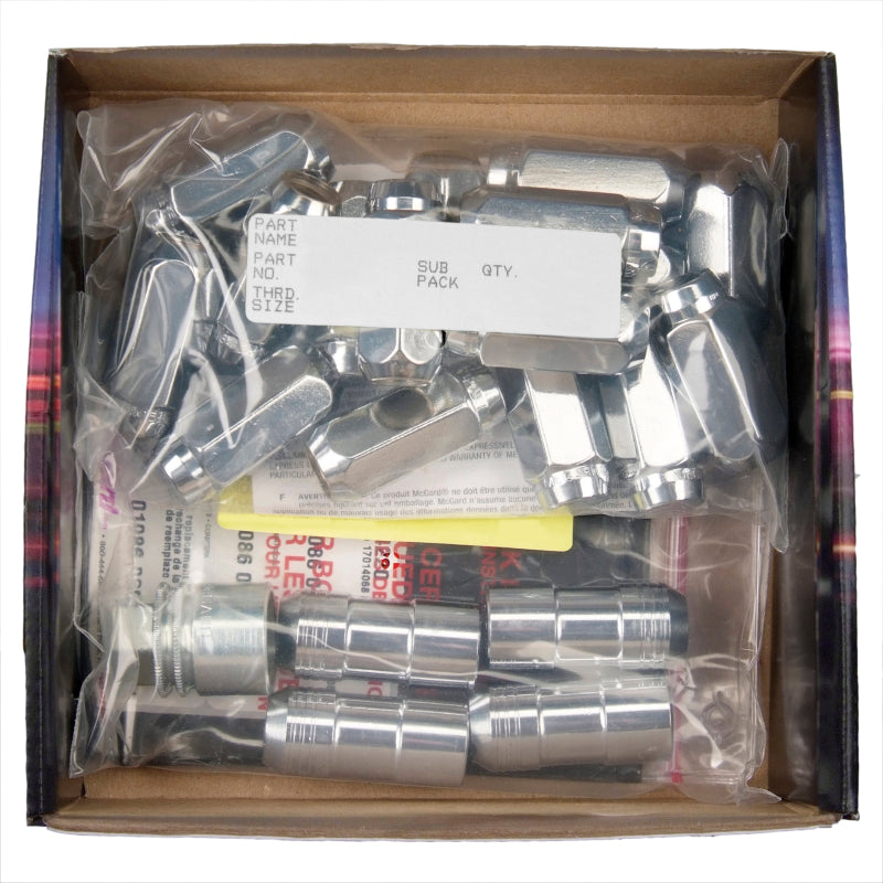 McGard 8 Lug Hex Install Kit w/Locks (Cone Seat Nut) M14X1.5 / 22mm Hex / 1.635in. Length - Chrome McGard 8 Lug Hex Install Kit w/Locks (Cone Seat Nut) M14X1.5 / 22mm Hex / 1.635in. Length - Chrome