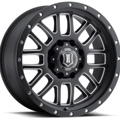 ICON Alpha 20x9 5x150 16mm Offset 5.625in BS 110.1mm Bore Satin Black/Milled Windows Wheel
