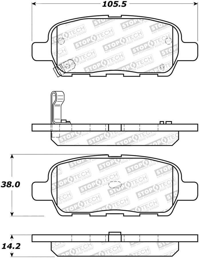 StopTech Sport Performance 10-17 Nissan 370Z Rear Brake Pads StopTech Sport Performance 10-17 Nissan 370Z Rear Brake Pads