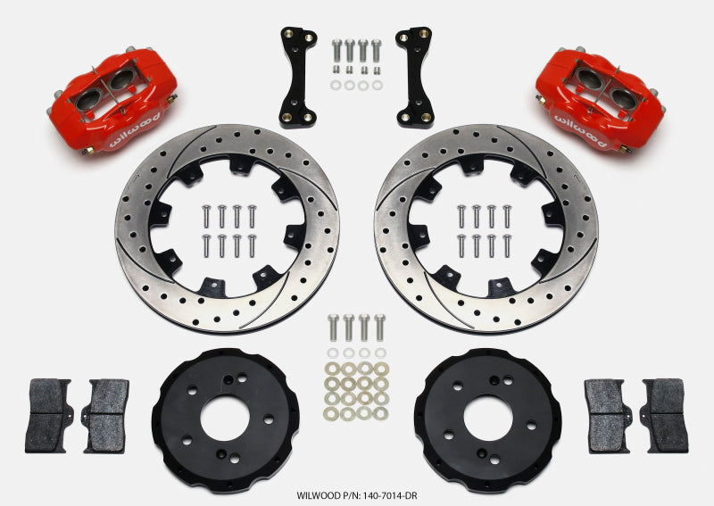 Wilwood Forged Dynalite Front Hat Kit 12.19in Drilled Red 02-06 Acura RSX-5 Lug Wilwood Forged Dynalite Front Hat Kit 12.19in Drilled Red 02-06 Acura RSX-5 Lug