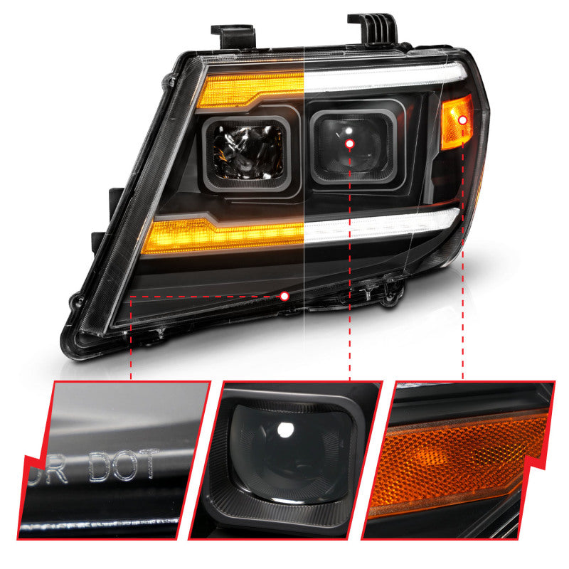ANZO 09-20 Nissan Frontier Black Projector Plank Style DRL w/ Switchback & Sequential LED DRL ANZO 09-20 Nissan Frontier Black Projector Plank Style DRL w/ Switchback & Sequential LED DRL