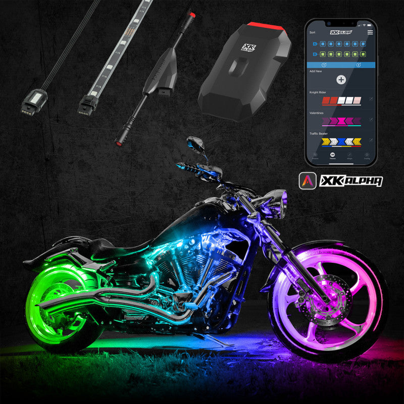 XK Glow Addressable LED Motorcycle Accent Light Kits Advanced XKalpha App Controlled XK Glow Addressable LED Motorcycle Accent Light Kits Advanced XKalpha App Controlled