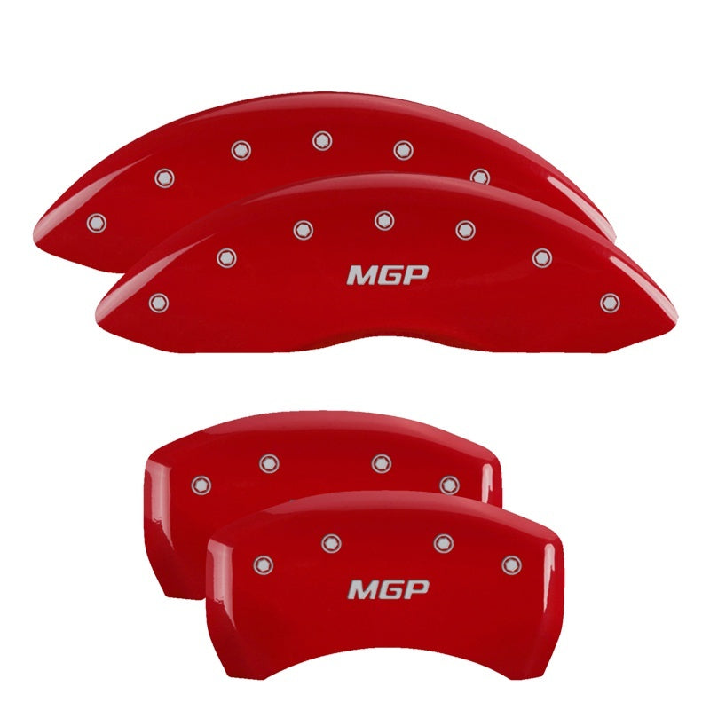 MGP 4 Caliper Covers Engraved Front & Rear MGP Red finish silver ch MGP 4 Caliper Covers Engraved Front & Rear MGP Red finish silver ch