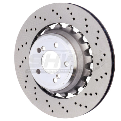 SHW 15-18 BMW X5 M 4.4L Right Rear Cross-Drilled Lightweight Brake Rotor (34212284904)