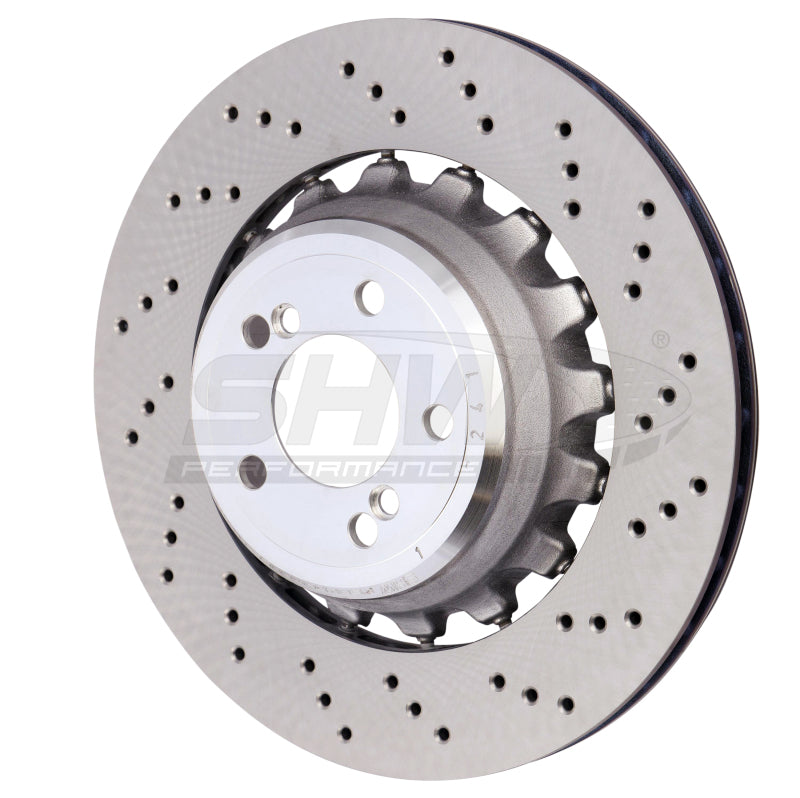 SHW 15-18 BMW X5 M 4.4L Right Rear Cross-Drilled Lightweight Brake Rotor (34212284904) SHW 15-18 BMW X5 M 4.4L Right Rear Cross-Drilled Lightweight Brake Rotor (34212284904)