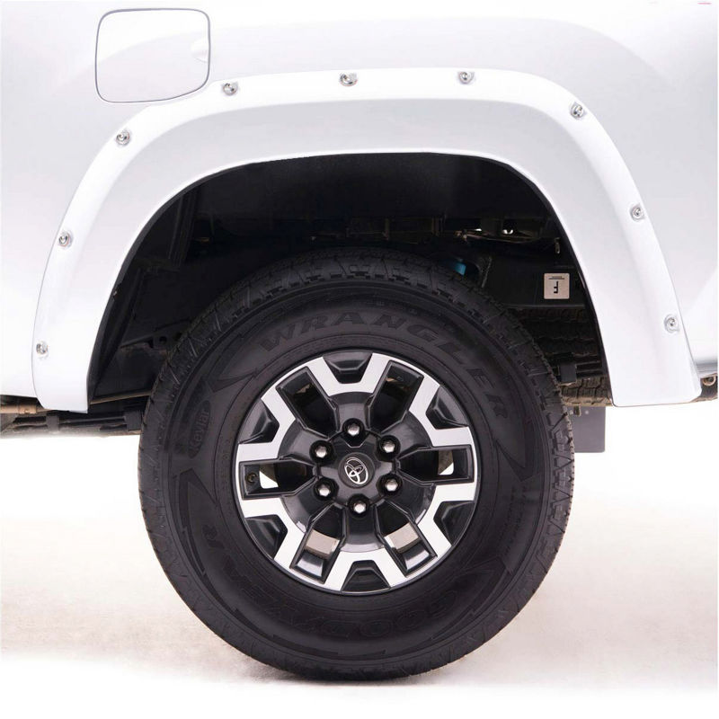 EGR 16+ Toyota Tacoma w/Mudflap Bolt-On Look Color Match Fender Flares - Set - Super White EGR 16+ Toyota Tacoma w/Mudflap Bolt-On Look Color Match Fender Flares - Set - Super White