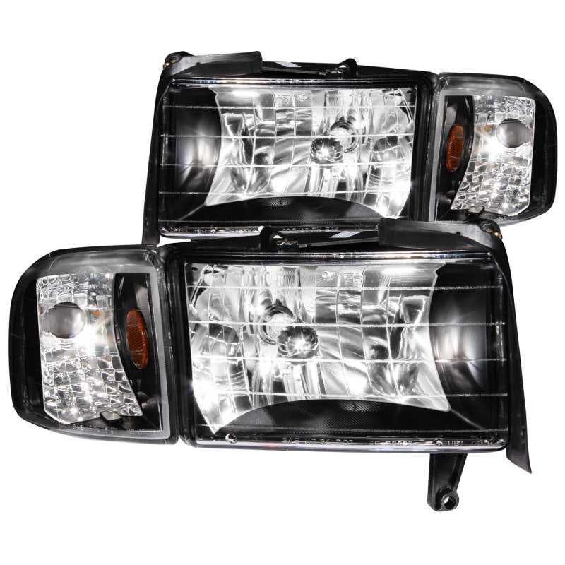 ANZO 1994-2001 Dodge Ram Crystal Headlights Black ANZO 1994-2001 Dodge Ram Crystal Headlights Black