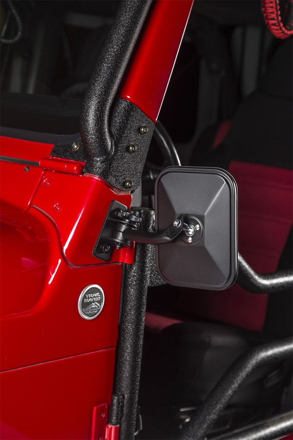 Rugged Ridge 97-18 Jeep Wrangler Textured Black Rectangular Stubby Trail Mirror Kit Rugged Ridge 97-18 Jeep Wrangler Textured Black Rectangular Stubby Trail Mirror Kit
