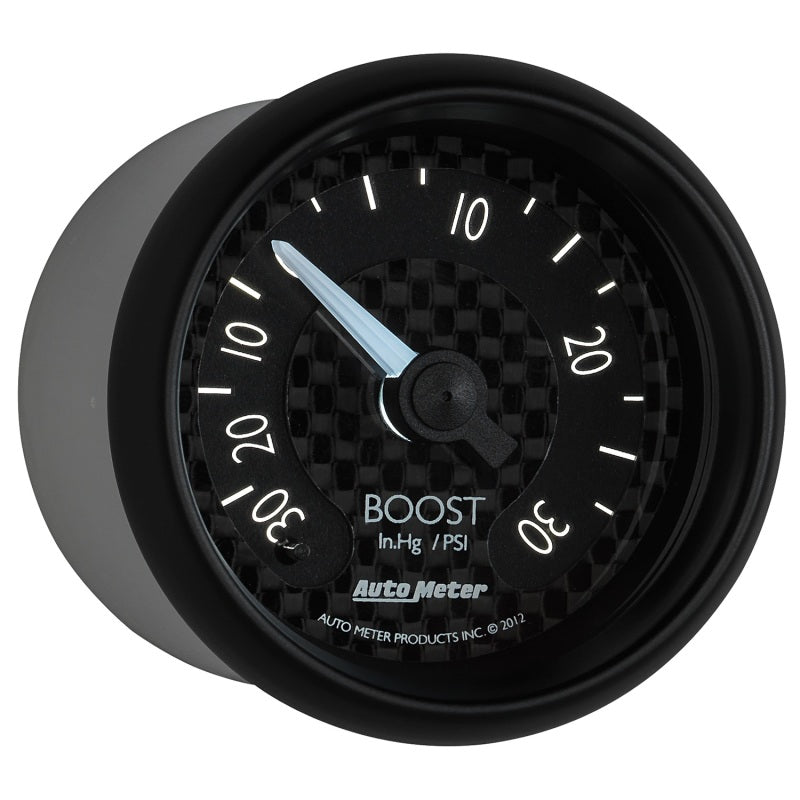 Autometer GT Series 52mm Mechanical 30 In Hg/30 psi Vacuum/Boost Gauge Autometer GT Series 52mm Mechanical 30 In Hg/30 psi Vacuum/Boost Gauge